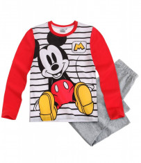 Pijama cu maneca lunga Disney Mickey alb/gri foto