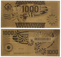 SV * Olanda 1000 GULDEN 1994 * Souvenir Polimer aurit 24K + certificat autentic. foto