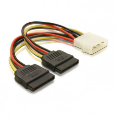 Cablu adaptor molex la 2 x alimentare SATA IDE serial ATA splitter Y foto