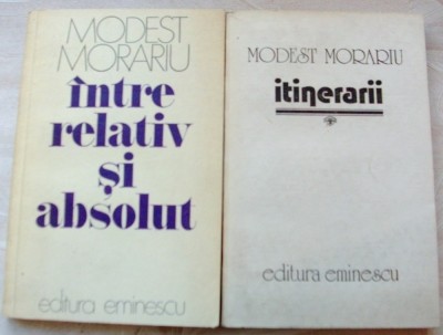 MODEST MORARIU - INTRE RELATIV SI ABSOLUT, 1979 + ITINERARII, 1987 (ESEURI) foto
