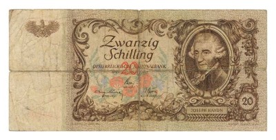 AUSTRIA 20 SCHILLING 1950 U foto