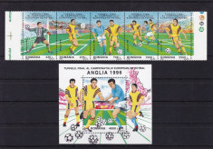 ROMANIA 1996 LP 1409a LP 1410 , C E FOTBAL ANGLIA IN STRAIF DE 5 SI COL. MNH foto