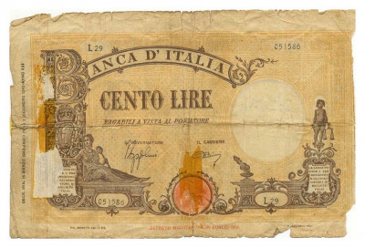 ITALIA 100 LIRE 1943 U foto