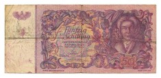 AUSTRIA 50 SCHILLING 1951 U foto