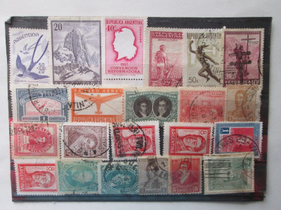 TIMBRE ARGENTINA=LOT STAMPILAT=22 BUC NEUZATE foto