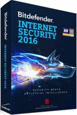 BitDefender Licenta antivirus Internet Security 2016, nou, 1 an, 1 calculator, retail foto