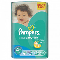 PAMPERS Scutece Pampers Active Baby 4+ 81527654, Giant Pack, 70 buc, 9-16 kg foto