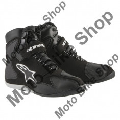 MBS Ghete moto impermeabile Alpinestars Fastback WP, negru-alb, 12.5=46, Cod Produs: 251001412125AU foto