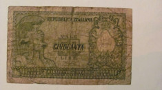 CY - 50 lire 1951 Italia foto