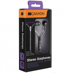 Casti Canyon CNS-TEP1B Zipper Cable In-Ear, negre foto