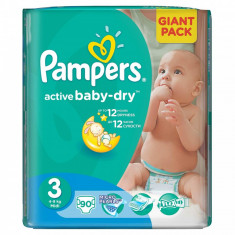 PAMPERS Scutece Pampers Active Baby 3 81527652, Giant Pack, 90 buc, 4-9 kg foto