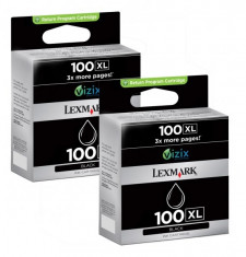 Lexmark Pachet cartuse Lexmark inkjet, 2-Pack, 100XL, Black, 14N0848 foto