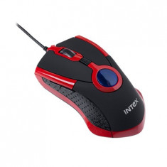 Mouse Intex 6 D OP98, optic, USB, 1600 dpi, negru/ rosu foto