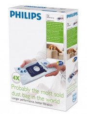 Philips Sac de praf Philips S-Bag dezodorizant FC8023/04, 4 bucati foto