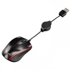 Mouse Hama Pequento, laser, USB, 1600 dpi, negru/ rosu foto