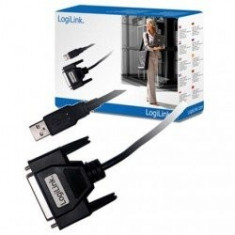 LogiLink Cablu convertor Logilink UA0054A, USB tata la PARALEL mama 1.5 m foto