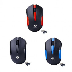 Mouse Serioux Drago 300, 1000dpi, optic wireless, negru / albastru foto