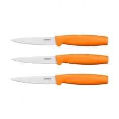 Fiskars Set cutite 3buc, portocalii foto