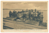 2125 - BAC pe Dunare, Ferry on the Danube in Romania - old postcard - used, Circulata, Printata