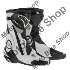 MBS Cizme Alpinestars Racing SMX PLUS, negru-alb, 45, Cod Produs: 22210151245AU foto