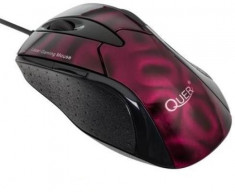 Mouse Quer Gamer KOM0567, laser, USB, rosu foto