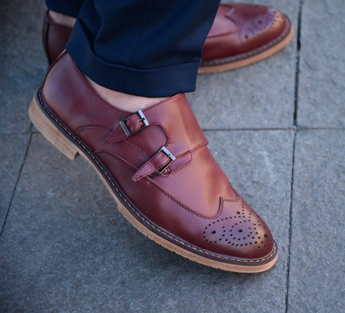 Pantofi din piele double strap monk. Cod MONK 2. Disponibili pe maro si visiniu foto mare Pantofi din piele double strap monk. Cod MONK 2. Disponibili pe maro si visiniu foto mare
