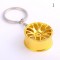 Breloc tema auto TURBO RIMS gold + cutie simpla cadou