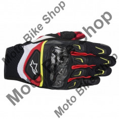 MBS Manusi Alpinestars SMX Carbon, negru/alb/galben/rosu, L=10, Cod Produs: 35677141053LAU foto