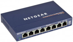 Switch Netgear GS108GE, 8 porturi x 10/100/1000 Mbps, fara management foto