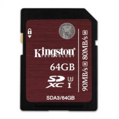 Card memorie Kingston SDA3/64GB, SDXC 64GB UHS-I Speed Class 3 foto