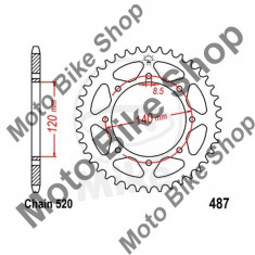 MBS Pinion spate 44Z 520 Kawasaki KLR 650 C 1993-1994, Cod Produs: 7273790MA foto