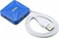 SSK SSK SHU027 SHU027-BL, USB 2.0, Hub, albastru foto