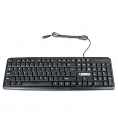 Tastatura 4World 4World pentru computer 107 taste PS/2, neagra foto