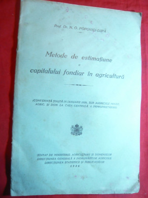 M.O.Popovici-Lupa -Metode Estimare Capital Fondiar Agricultura - 1926 Min.Agric. foto