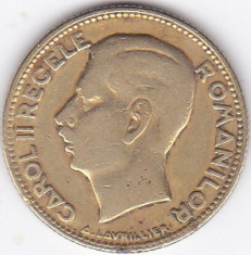 Moneda Romania (regat) 10 Lei 1930 - KM#49 VF (Carol II - monetaria Paris) foto