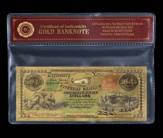 100 DOLARI 1864 S.U.A.- BANCNOTA POLYMER AURIT CU AUR 24K foto