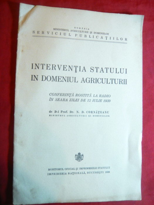 Conferinta Radio 1939 -N.Cornateanu- Interventia Statului in Agricultura