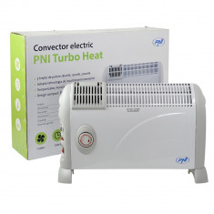 Resigilat - Convector electric de podea PNI Turbo Heat 2000W, 3 trepte de putere, ventilatie, timer, termostat reglabil, Alb foto