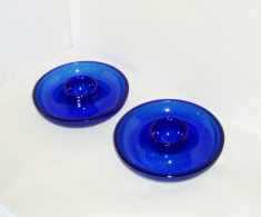 Suporturi breackfast pentru ou set 2 buc. - cobalt blue, suflate manual in mulaj foto