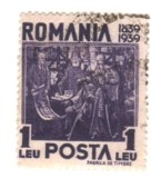 SV * Romania 1 LEU 1939 * CENTENARUL URCARII PE TRON A REGELUI CAROL I - 1839, Regi, Stampilat