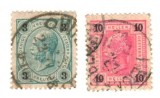 SV * Austria (LOT 2 TIMBRE STAMPILATE) 3 KREUZER + 10 HELLER Franz Joseph, Regi, Stampilat