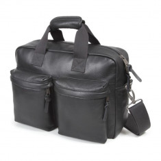 EASTPAK TOMEC Black Leather | Geanta laptop 15&amp;quot; foto