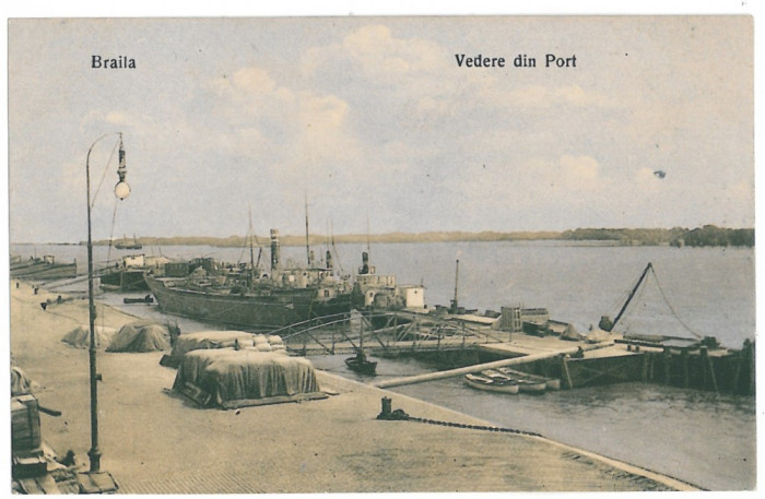3431 - BRAILA, Harbor, ships - old postcard - unused