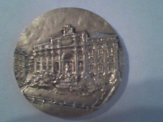 Placheta comemorativa Italia - bronz placat cu argint- d= 60 mm foto