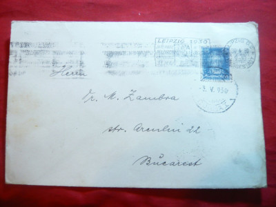 Plic circulat cu 25 pf Goethe -Germania cu stamp. reclama Leipzig 1930 foto