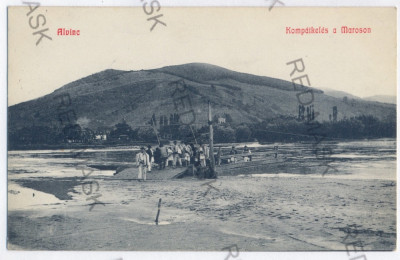 3422 - VINTUL de JOS, Alba, Bac peste Mures - old postcard - used - 1917 foto