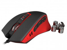 Mouse Natec Natec Genesis MMO gaming GX85, laser, USB, 8200 DPI, AVAGO 9800, negru-rosu foto