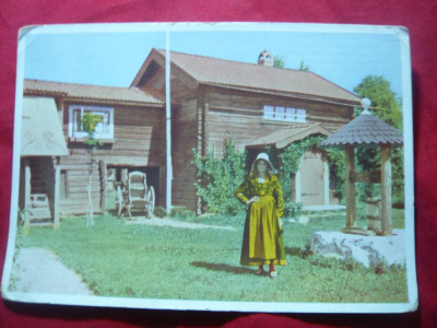 Ilustrata Costum Popular Suedez - Dalarna , interbelica foto