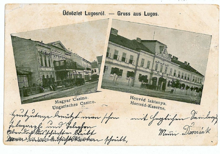 531 - LUGOJ, Timis, CASINO, Litho - old postcard - used - 1900