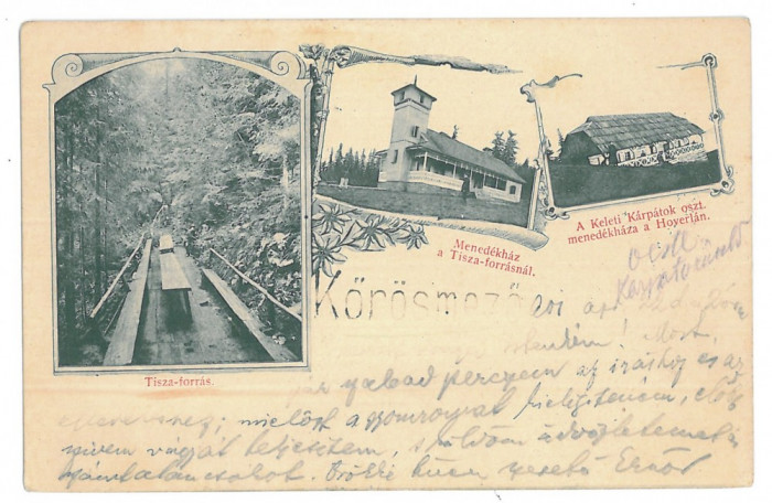 3475 - FRASIN, pe raul Tisa, Maramures, Litho - old postcard - used - 1901